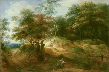 Paysage forestier avec embuscade